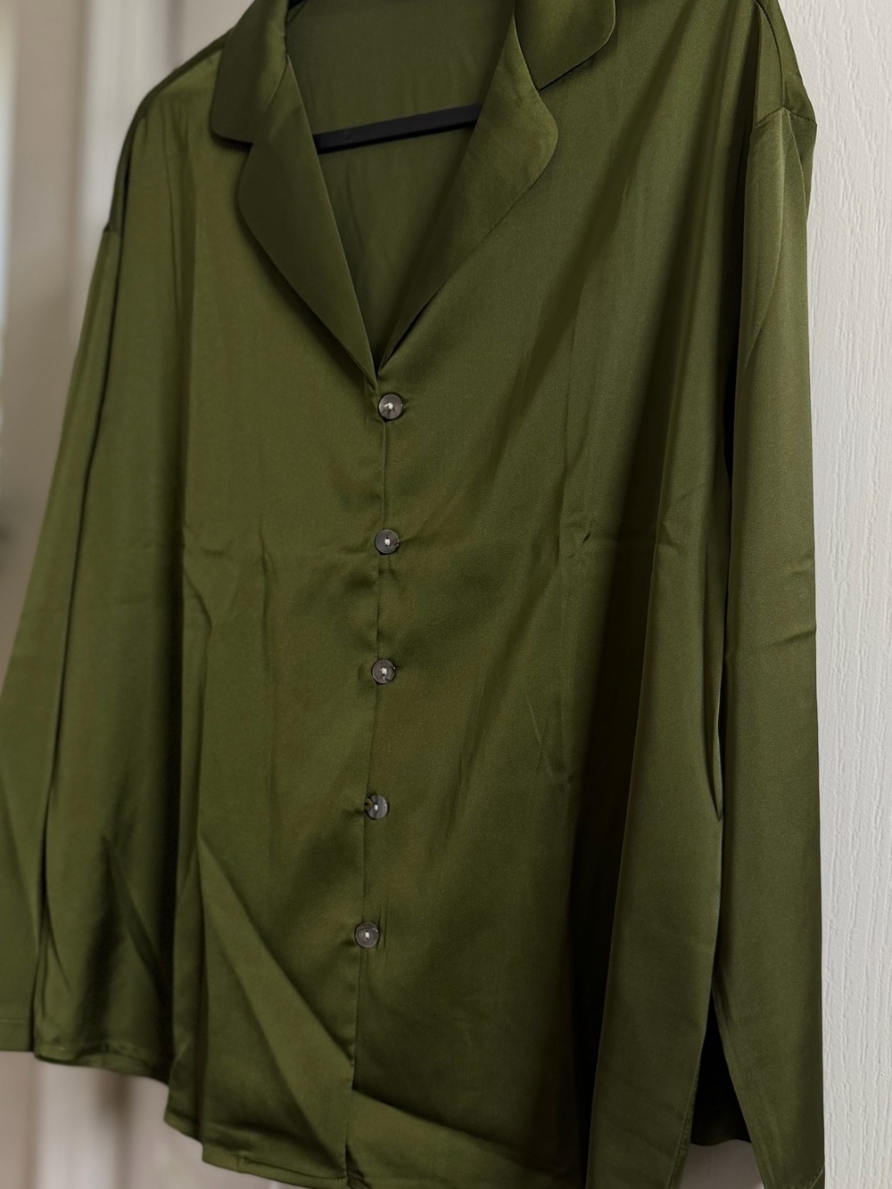 Men's Olive Green Lightweight Button-Front Shirt Jacket